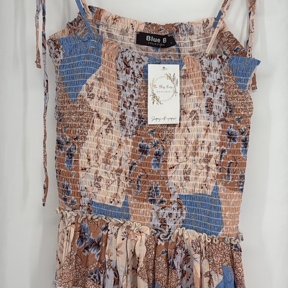 Blue B Western Patchwork Tie Strap Dress - Picture 6 of 6